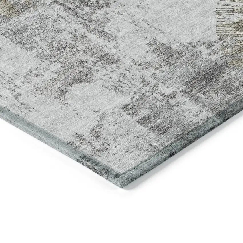 Taupe Beige And Brown Abstract Washable Indoor Outdoor Area Rug Photo 4