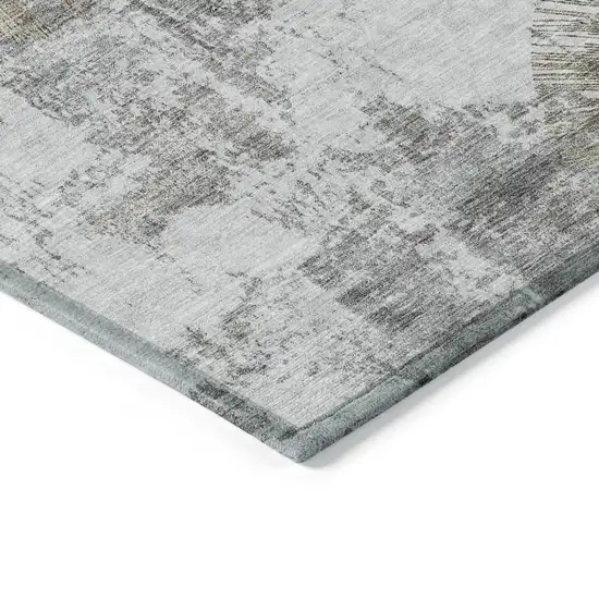 Taupe Beige And Brown Abstract Washable Indoor Outdoor Area Rug Photo 5
