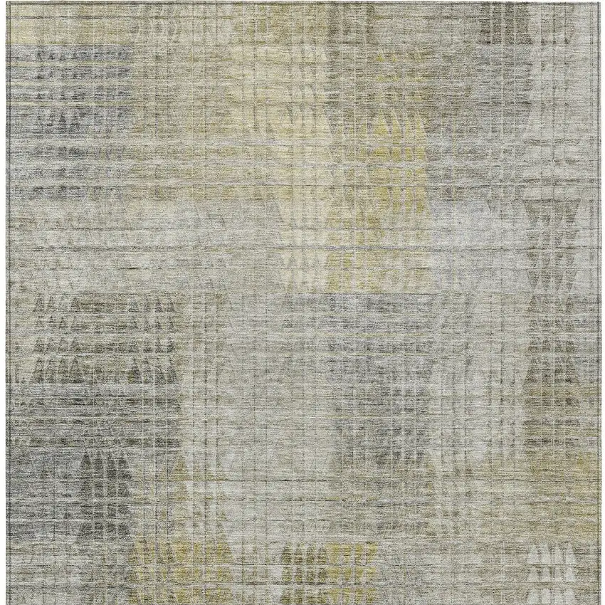 Taupe Beige And Brown Abstract Washable Indoor Outdoor Area Rug Photo 7