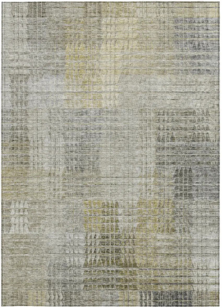Taupe Beige And Brown Abstract Washable Indoor Outdoor Area Rug Photo 7
