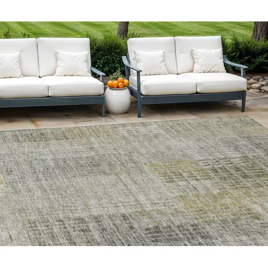 Taupe Beige And Brown Abstract Washable Indoor Outdoor Area Rug Photo 1