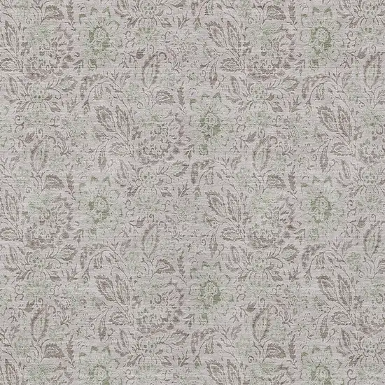 Taupe Beige And Brown Floral Washable Indoor Outdoor Area Rug Photo 6
