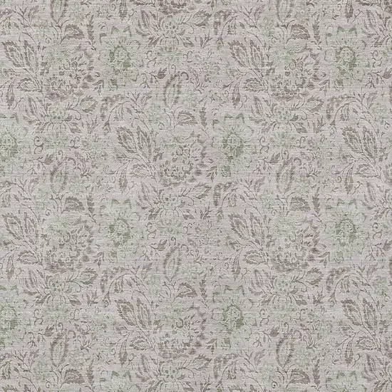 Taupe Beige And Brown Floral Washable Indoor Outdoor Area Rug Photo 6