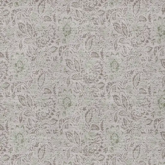 Taupe Beige And Brown Floral Washable Indoor Outdoor Area Rug Photo 6