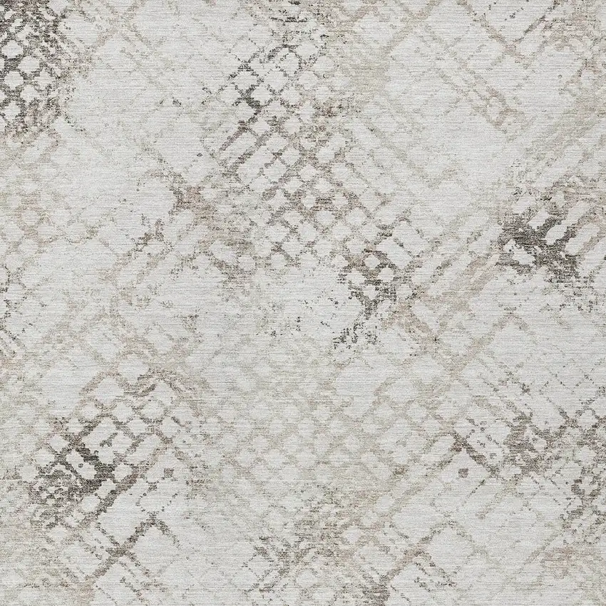 Taupe Beige And Brown Geometric Washable Indoor Outdoor Area Rug Photo 6