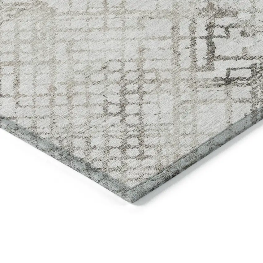 Taupe Beige And Brown Geometric Washable Indoor Outdoor Area Rug Photo 5