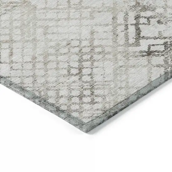Taupe Beige And Brown Geometric Washable Indoor Outdoor Area Rug Photo 5