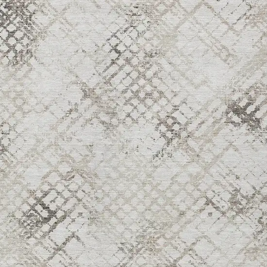 Taupe Beige And Brown Geometric Washable Indoor Outdoor Area Rug Photo 6