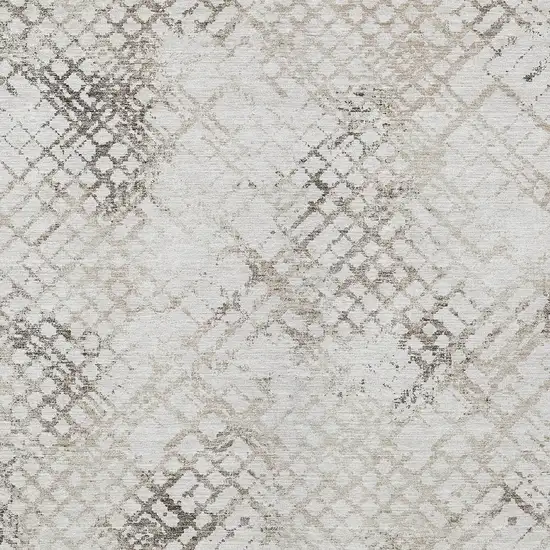 Taupe Beige And Brown Geometric Washable Indoor Outdoor Area Rug Photo 6