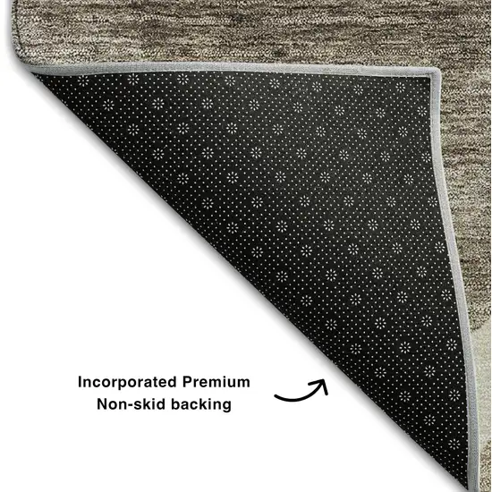 Taupe Beige And Brown Ogee Washable Area Rug With UV Protection Photo 7