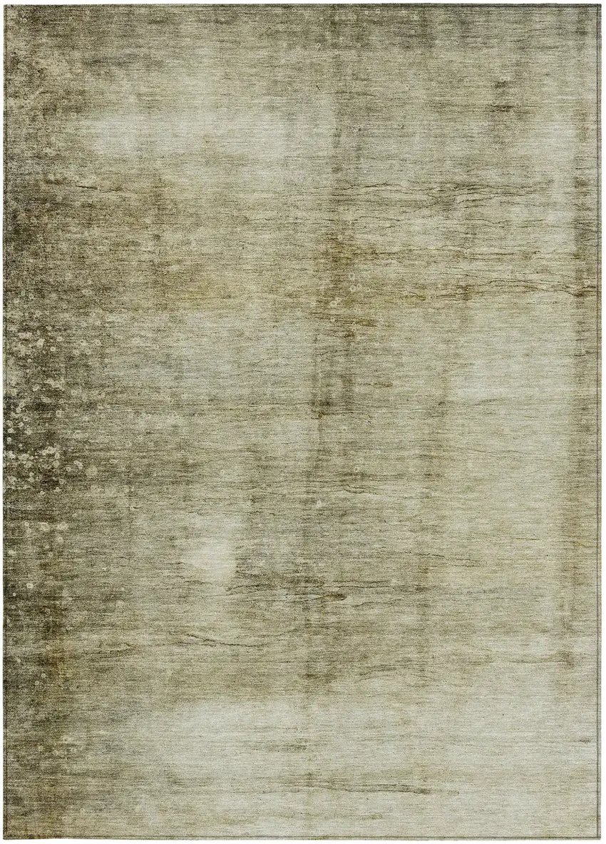 Taupe Beige And Chocolate Abstract Washable Indoor Outdoor Area Rug Photo 5