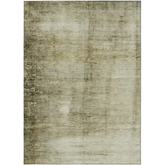 Taupe Beige And Chocolate Abstract Washable Indoor Outdoor Area Rug Photo 5