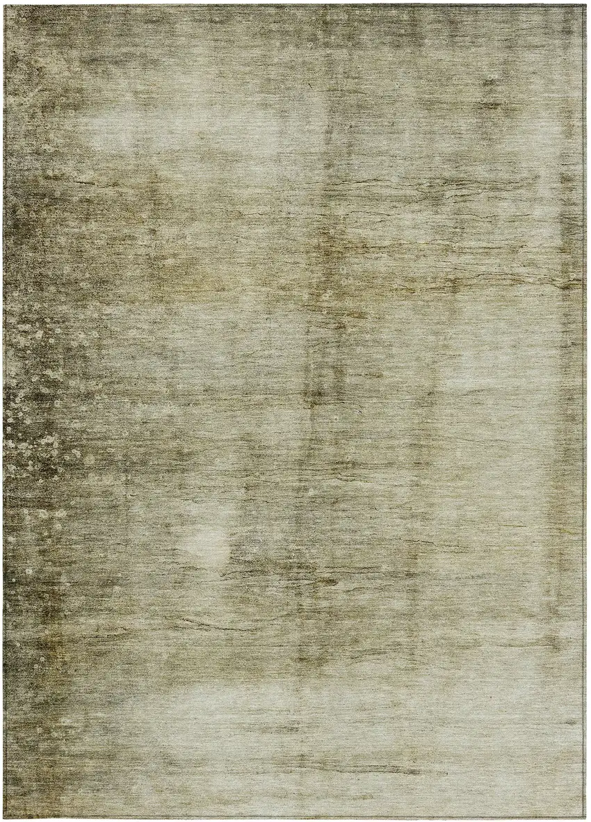 Taupe Beige And Chocolate Abstract Washable Indoor Outdoor Area Rug Photo 5