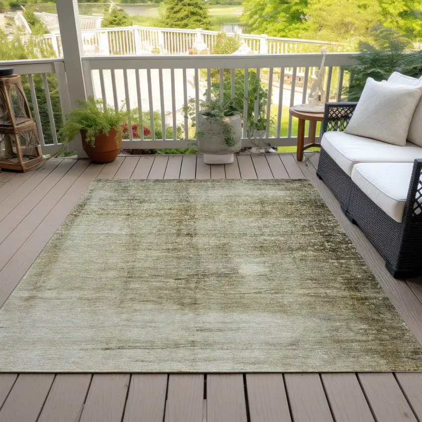 Taupe Beige And Chocolate Abstract Washable Indoor Outdoor Area Rug Photo 9