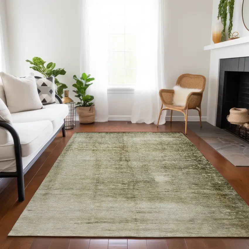Taupe Beige And Chocolate Abstract Washable Indoor Outdoor Area Rug Photo 8