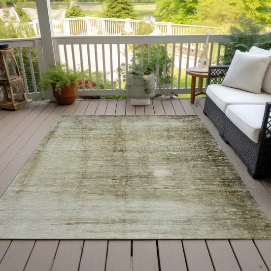 Taupe Beige And Chocolate Abstract Washable Indoor Outdoor Area Rug Photo 6