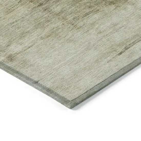 Taupe Beige And Chocolate Abstract Washable Indoor Outdoor Area Rug Photo 4