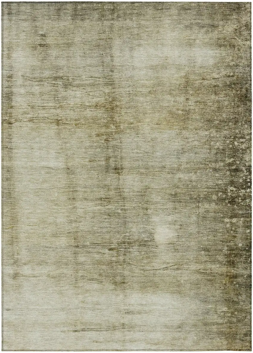 Taupe Beige And Chocolate Abstract Washable Indoor Outdoor Area Rug Photo 2