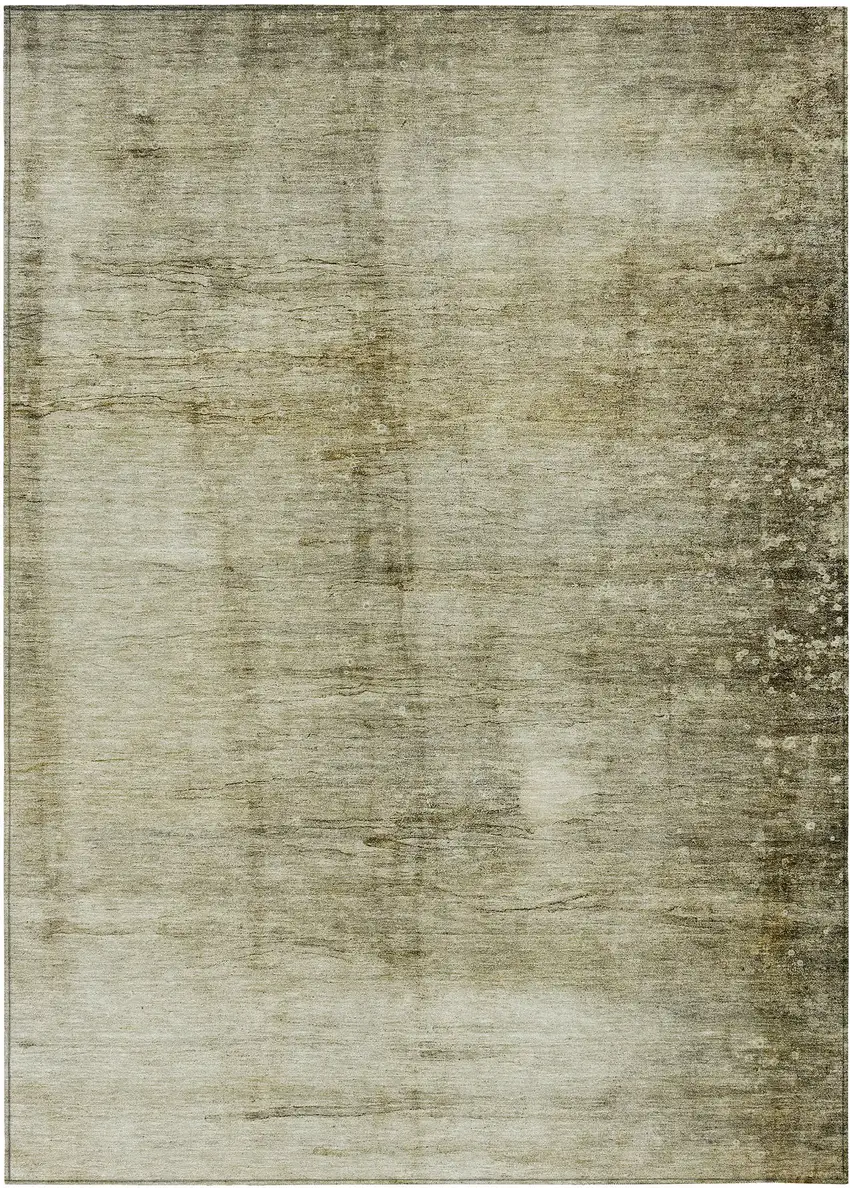 Taupe Beige And Chocolate Abstract Washable Indoor Outdoor Area Rug Photo 2