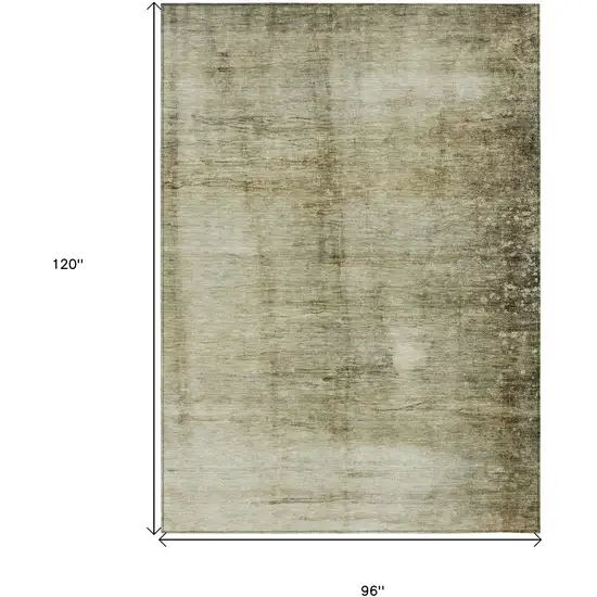 Taupe Beige And Chocolate Abstract Washable Indoor Outdoor Area Rug Photo 3