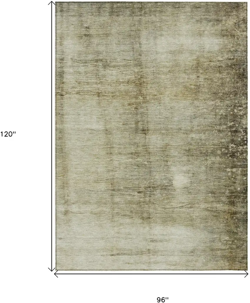 Taupe Beige And Chocolate Abstract Washable Indoor Outdoor Area Rug Photo 3