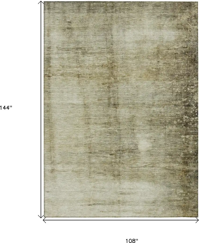 Taupe Beige And Chocolate Abstract Washable Indoor Outdoor Area Rug Photo 3