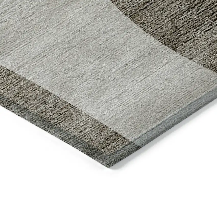 Taupe Beige And Chocolate Abstract Washable Indoor Outdoor Area Rug Photo 4