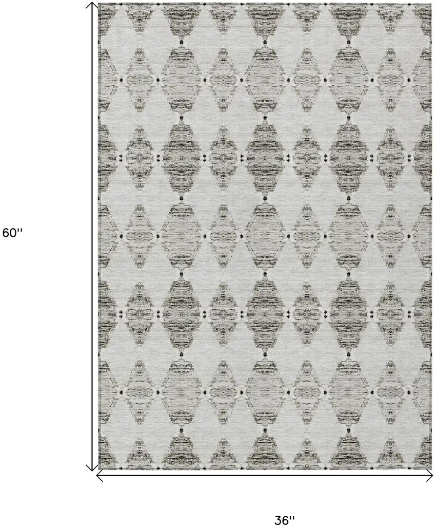 Taupe Beige And Coffee Moroccan Washable Indoor Outdoor Area Rug Photo 3
