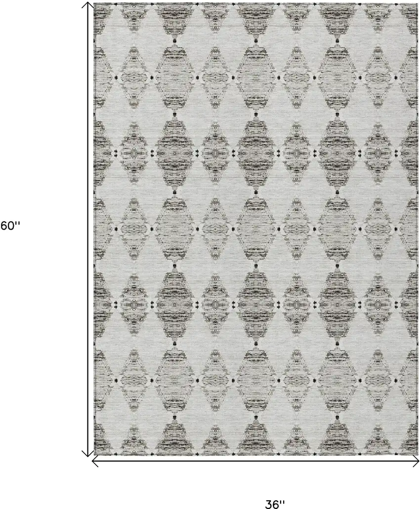 Taupe Beige And Coffee Moroccan Washable Indoor Outdoor Area Rug Photo 3
