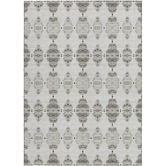 Taupe Beige And Coffee Moroccan Washable Indoor Outdoor Area Rug Photo 5