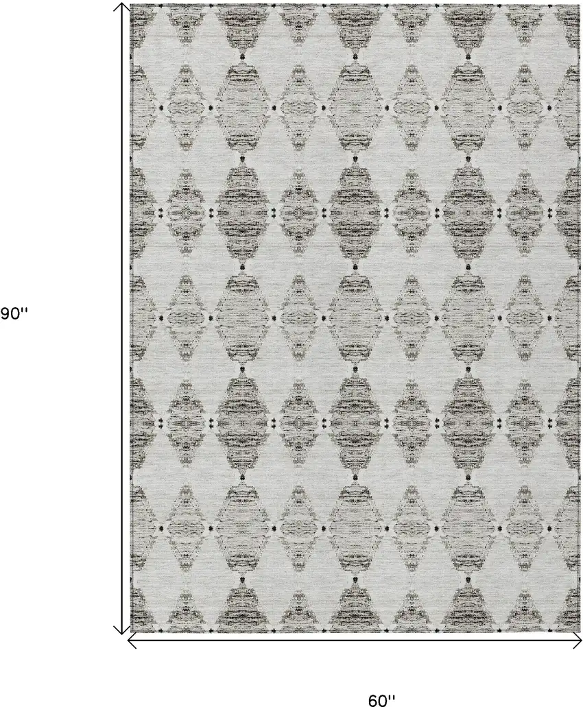 Taupe Beige And Coffee Moroccan Washable Indoor Outdoor Area Rug Photo 3