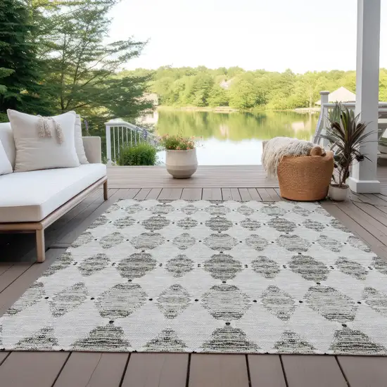 Taupe Beige And Coffee Moroccan Washable Indoor Outdoor Area Rug Photo 6