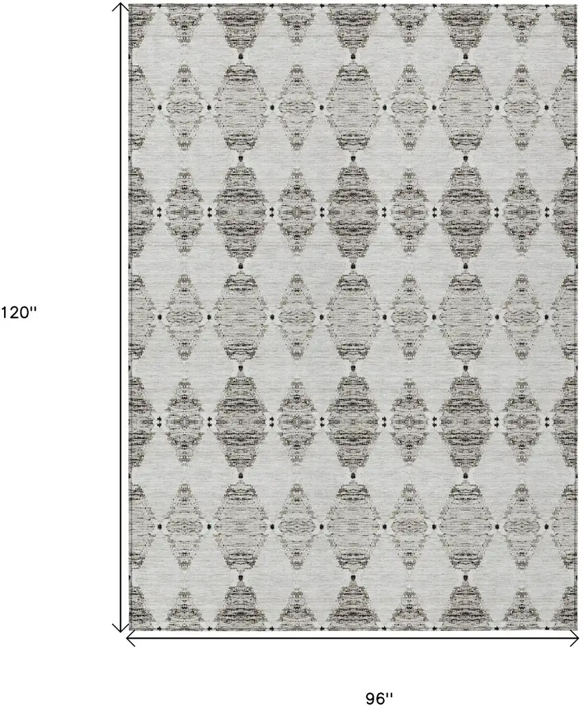 Taupe Beige And Coffee Moroccan Washable Indoor Outdoor Area Rug Photo 3