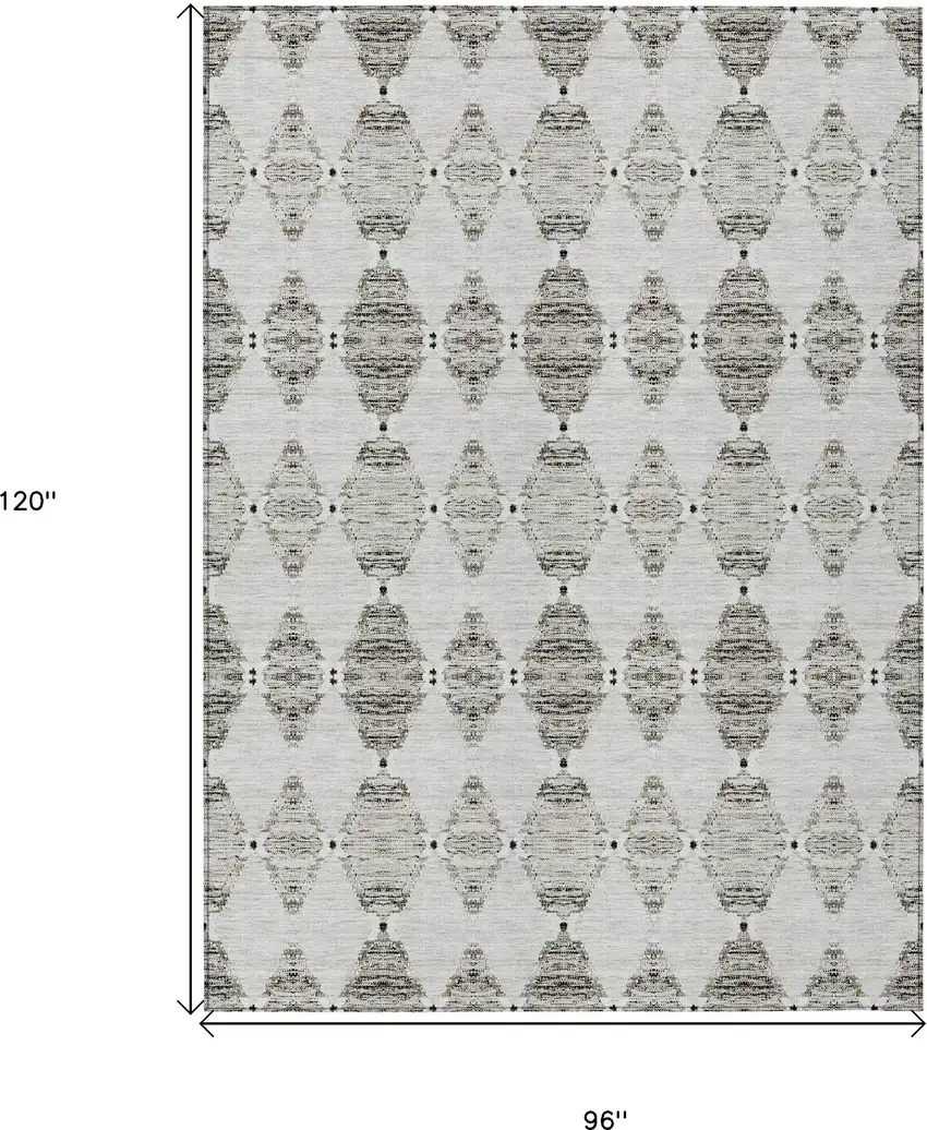 Taupe Beige And Coffee Moroccan Washable Indoor Outdoor Area Rug Photo 3