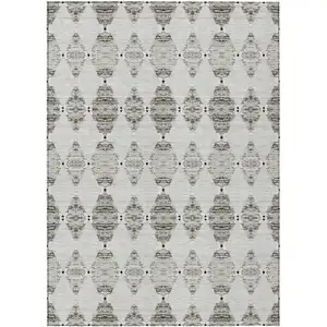 Photo of Taupe Beige And Coffee Moroccan Washable Indoor Outdoor Area Rug