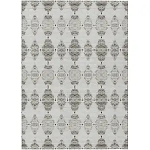 Photo of Taupe Beige And Coffee Moroccan Washable Indoor Outdoor Area Rug