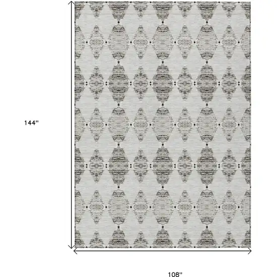 Taupe Beige And Coffee Moroccan Washable Indoor Outdoor Area Rug Photo 3
