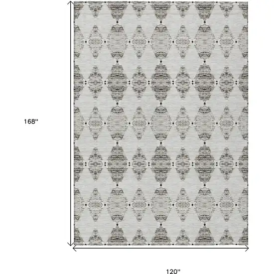 Taupe Beige And Coffee Moroccan Washable Indoor Outdoor Area Rug Photo 3