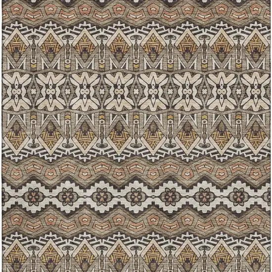 Taupe Beige And Copper Moroccan Washable Area Rug With UV Protection Photo 4