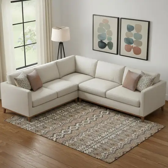 Taupe Beige And Copper Moroccan Washable Area Rug With UV Protection Photo 1