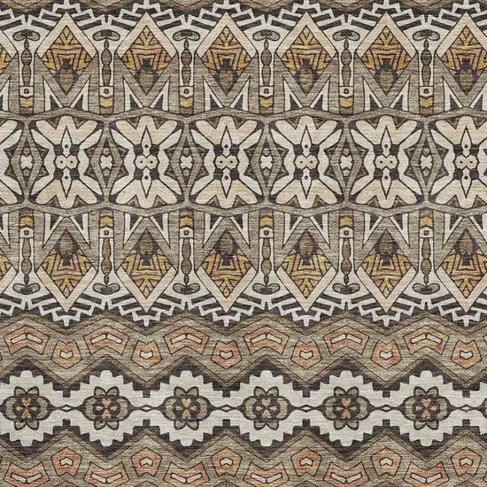 Taupe Beige And Copper Moroccan Washable Area Rug With UV Protection Photo 3