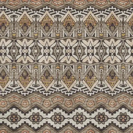 Taupe Beige And Copper Moroccan Washable Area Rug With UV Protection Photo 3