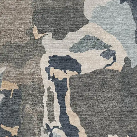 Taupe Beige And Cream Abstract Washable Area Rug With UV Protection Photo 3