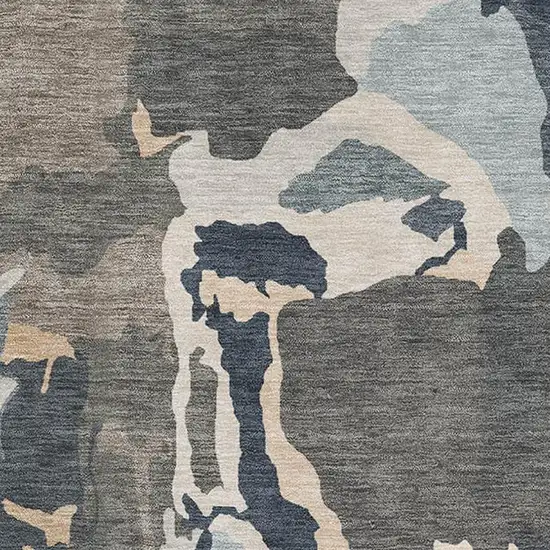 Taupe Beige And Cream Abstract Washable Area Rug With UV Protection Photo 4