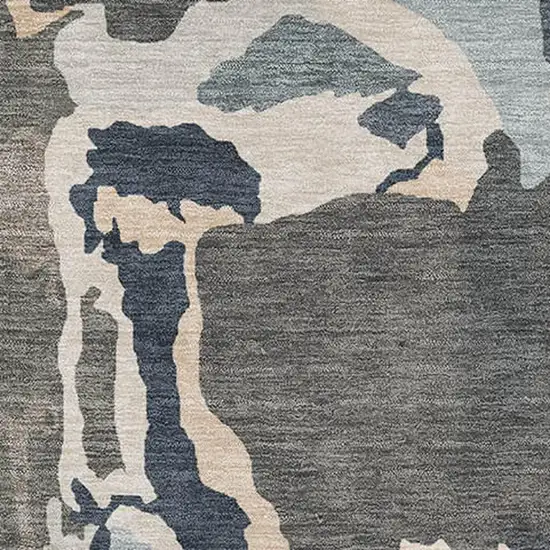 Taupe Beige And Cream Abstract Washable Area Rug With UV Protection Photo 2