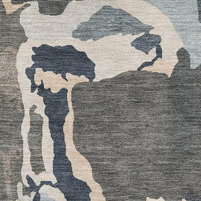 Taupe Beige And Cream Abstract Washable Area Rug With UV Protection Photo 2