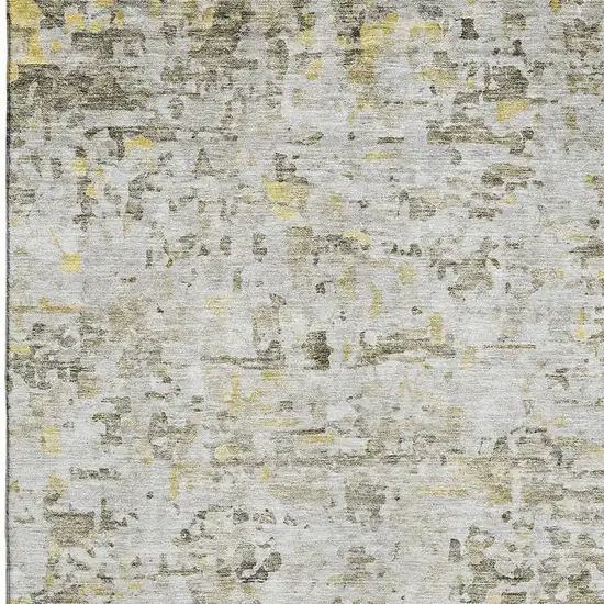 Taupe Beige And Gold Abstract Washable Area Rug With UV Protection Photo 3
