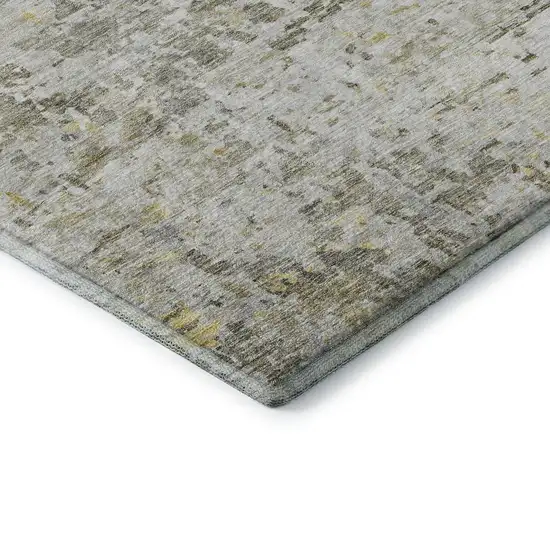 Taupe Beige And Gold Abstract Washable Area Rug With UV Protection Photo 7