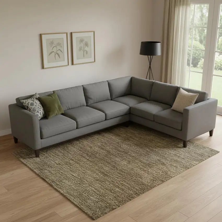 Taupe Beige And Gold Ombre Washable Area Rug With UV Protection Photo 2