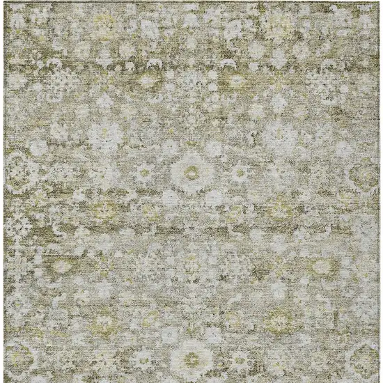 Taupe Beige And Gold Oriental Washable Indoor Outdoor Area Rug Photo 5